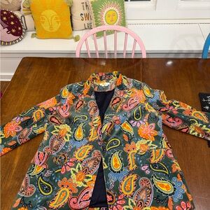Biden Velvet Colorful Paisley Blazer